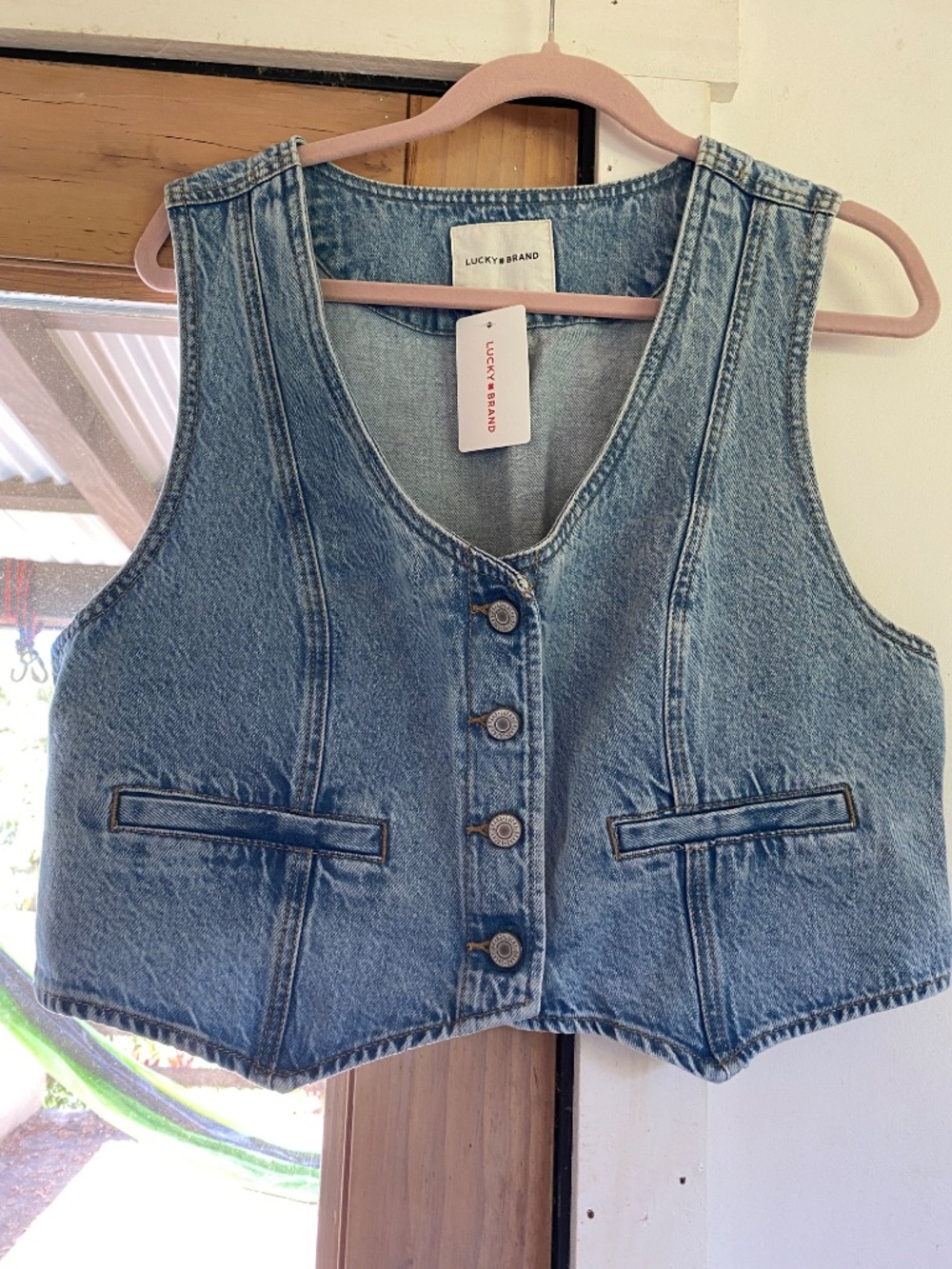NWT! Lucky Brand Light Blue Denim Vest